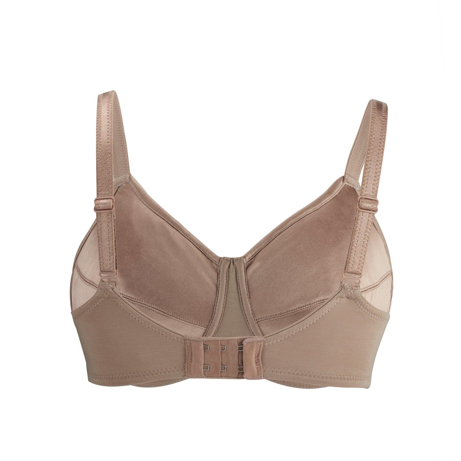 Warm Golden-Supportive Non-Wired Silk & Organic Cotton Full Cup Bra with removable paddings