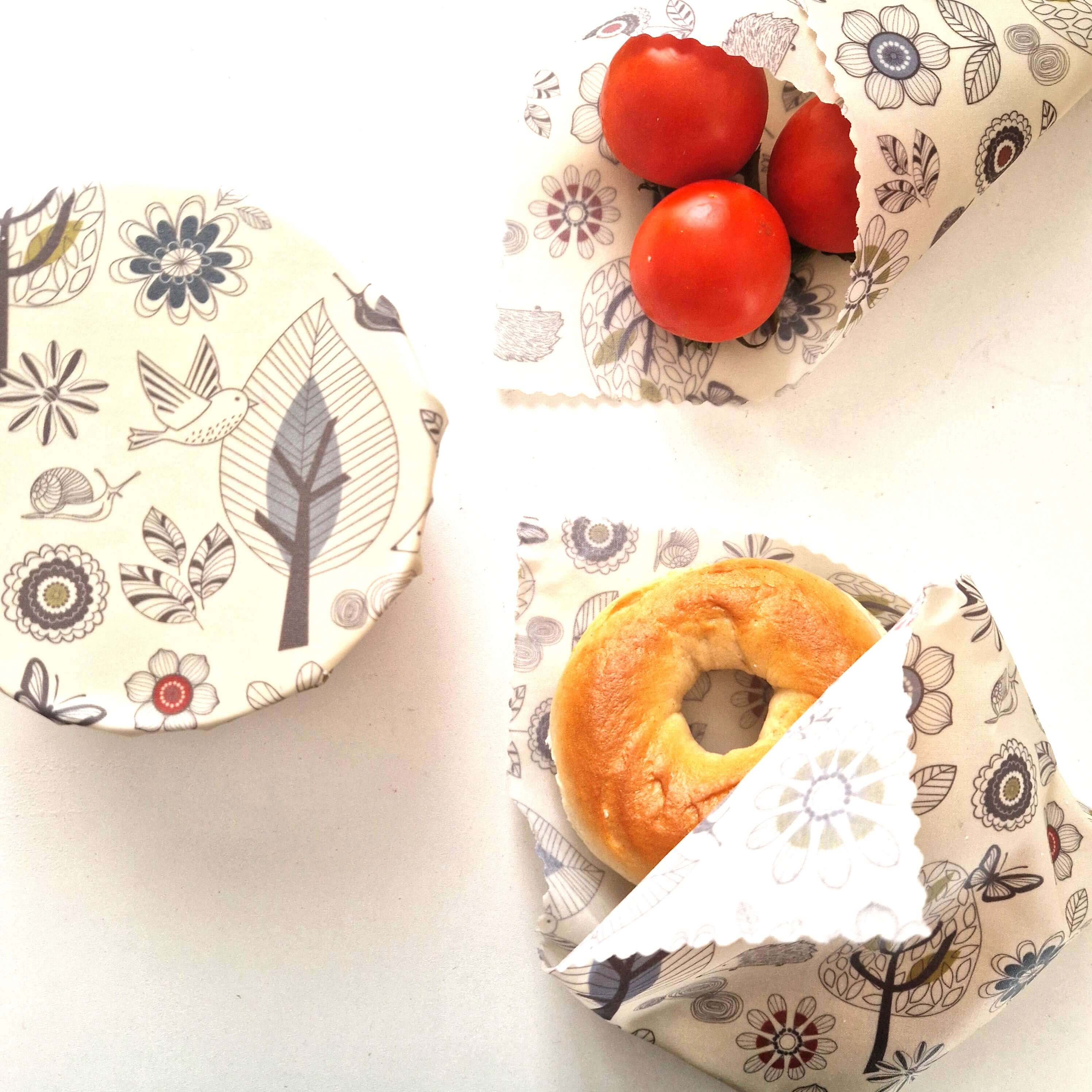 *Set of 3 Handmade Beeswax Wraps | Scandi-3