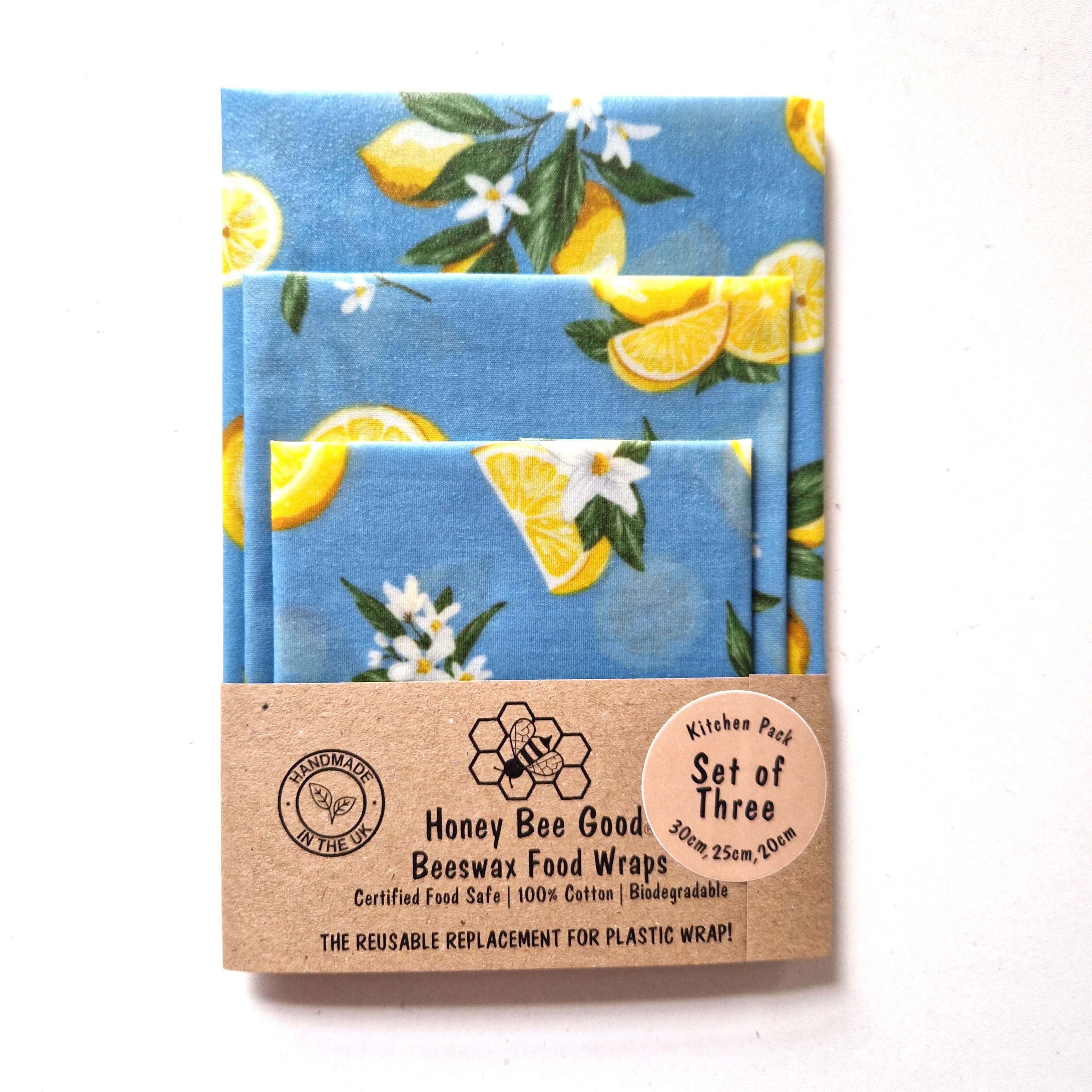 *Set of 3 Handmade Beeswax Wraps | Lemonade-0