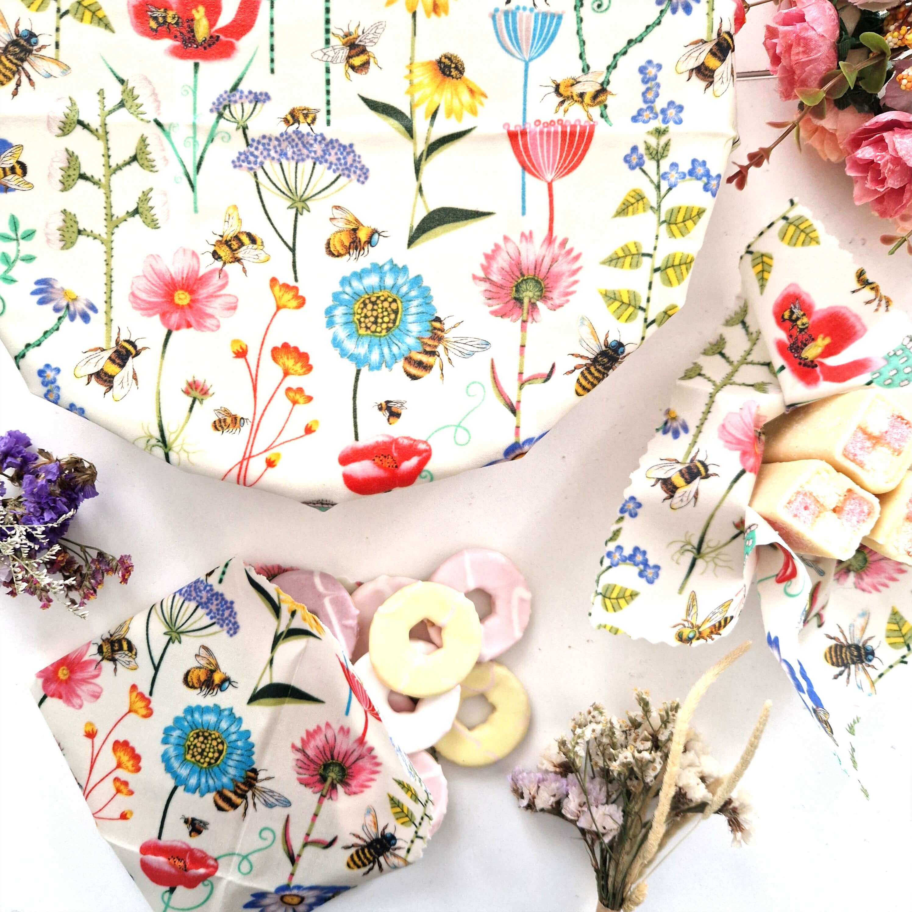 *Set of 3 Handmade Beeswax Wraps | Garden-2