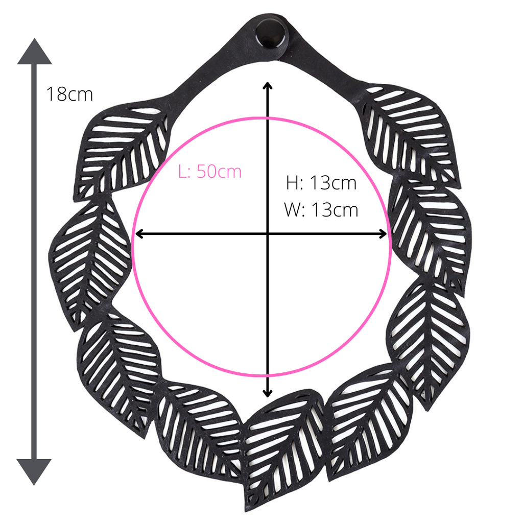 Sweet Cherry Recycled Rubber Leaf Necklace-3