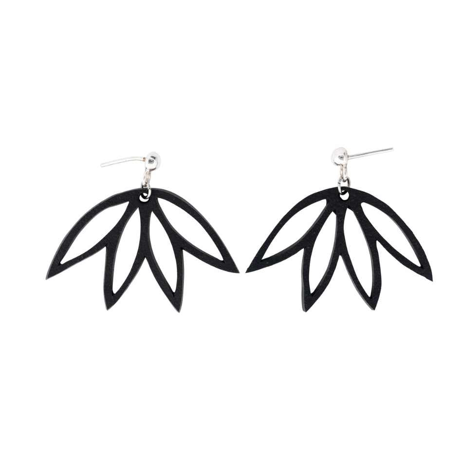 Lotus Recycle Rubber Earrings-1