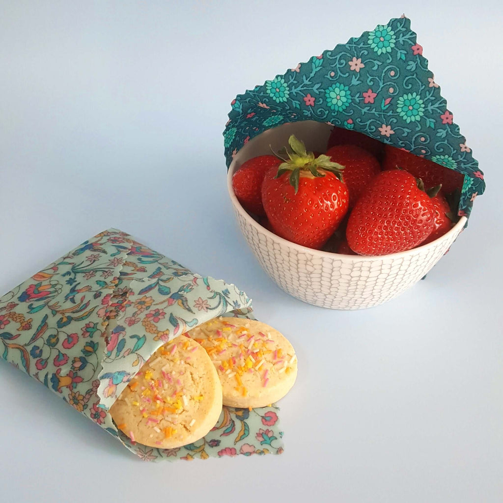*Made with Liberty Fabric Set of 3 Handmade Beeswax Wraps-3
