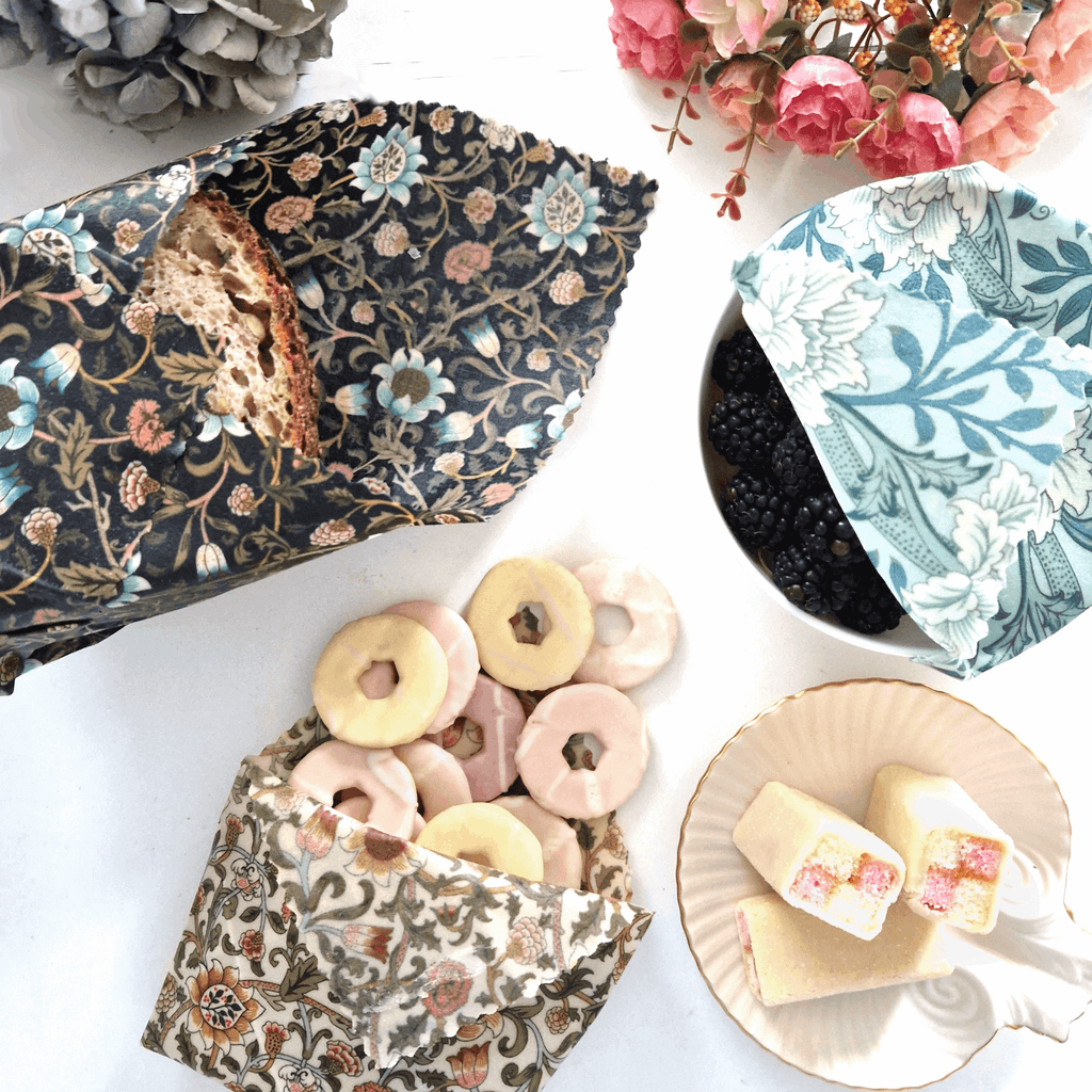 *British Beeswax Set of 3 Handmade Beeswax Wraps | William Morris-1