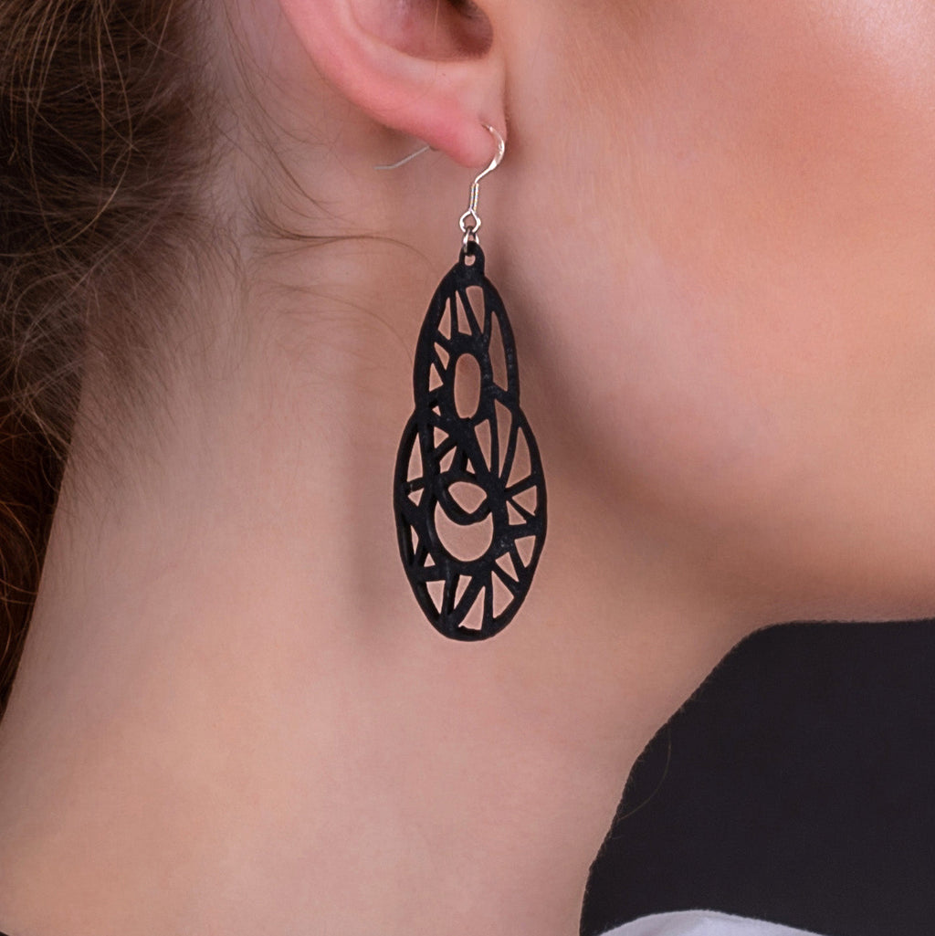 Stellar Recycle Rubber Teardrop Earrings-0
