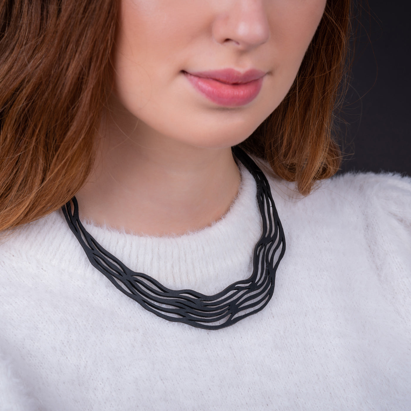 Flow Elegant Recycled Rubber Necklace-0