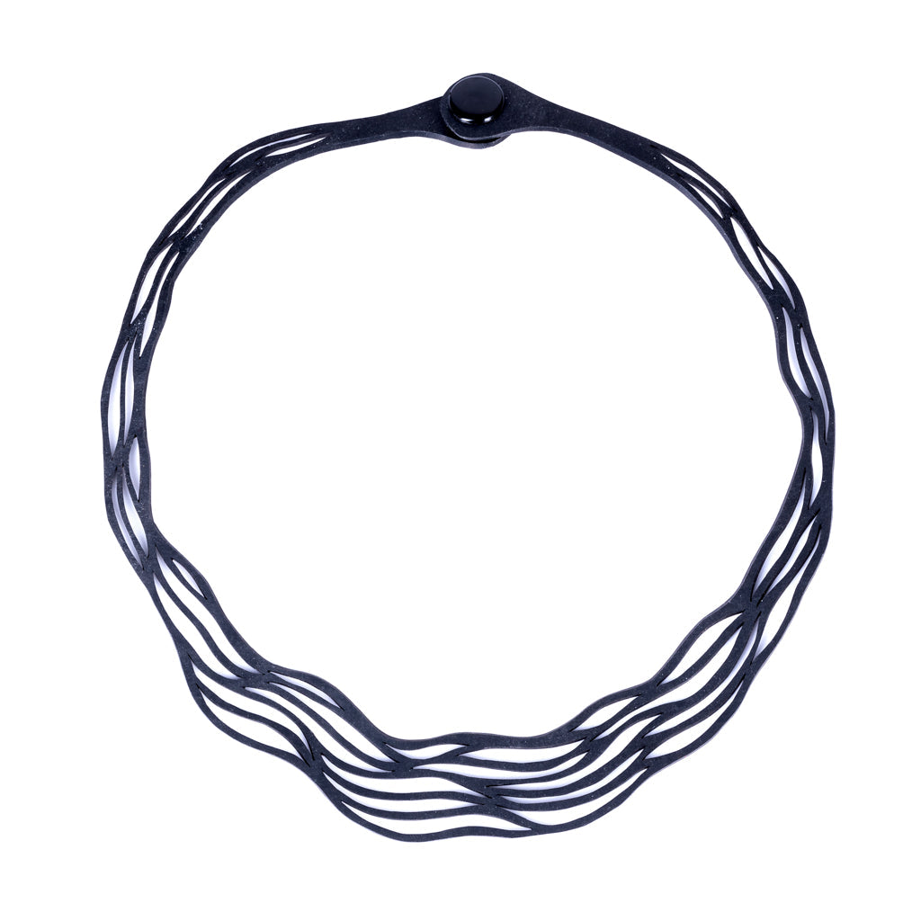 Flow Elegant Recycled Rubber Necklace-3