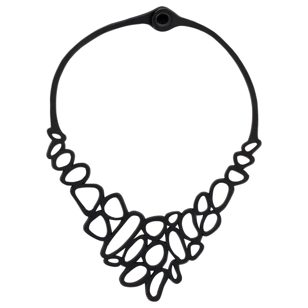 Pebble Statement Recycled Rubber Necklace-1