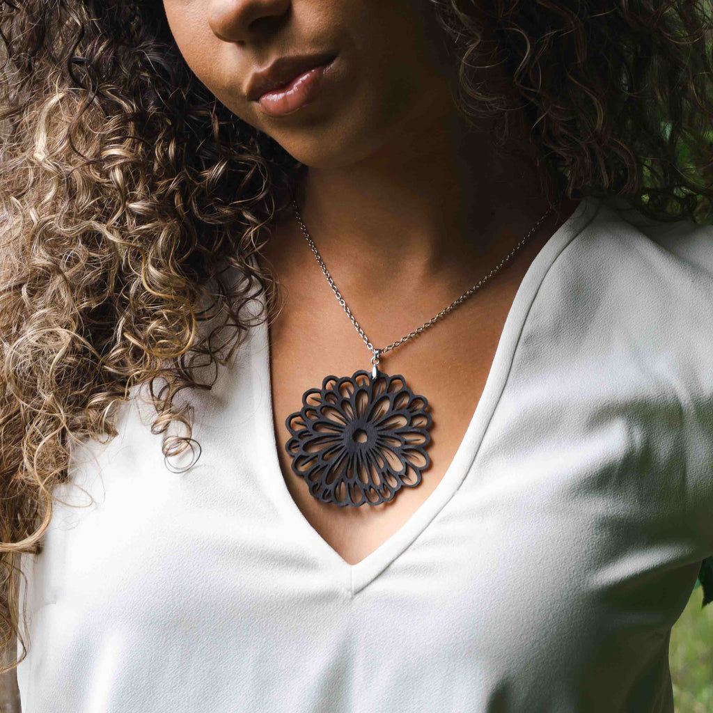 Peony Upcycled Pendant Necklace