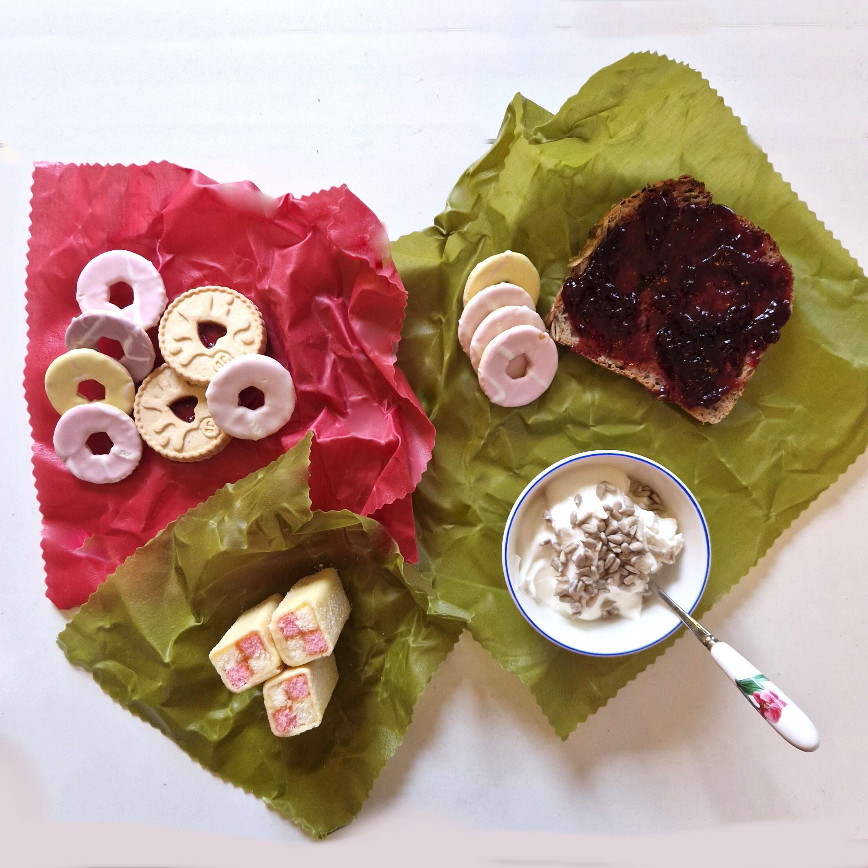 *Set of 3 Handmade Beeswax Wraps | Earth Tones Sage-1