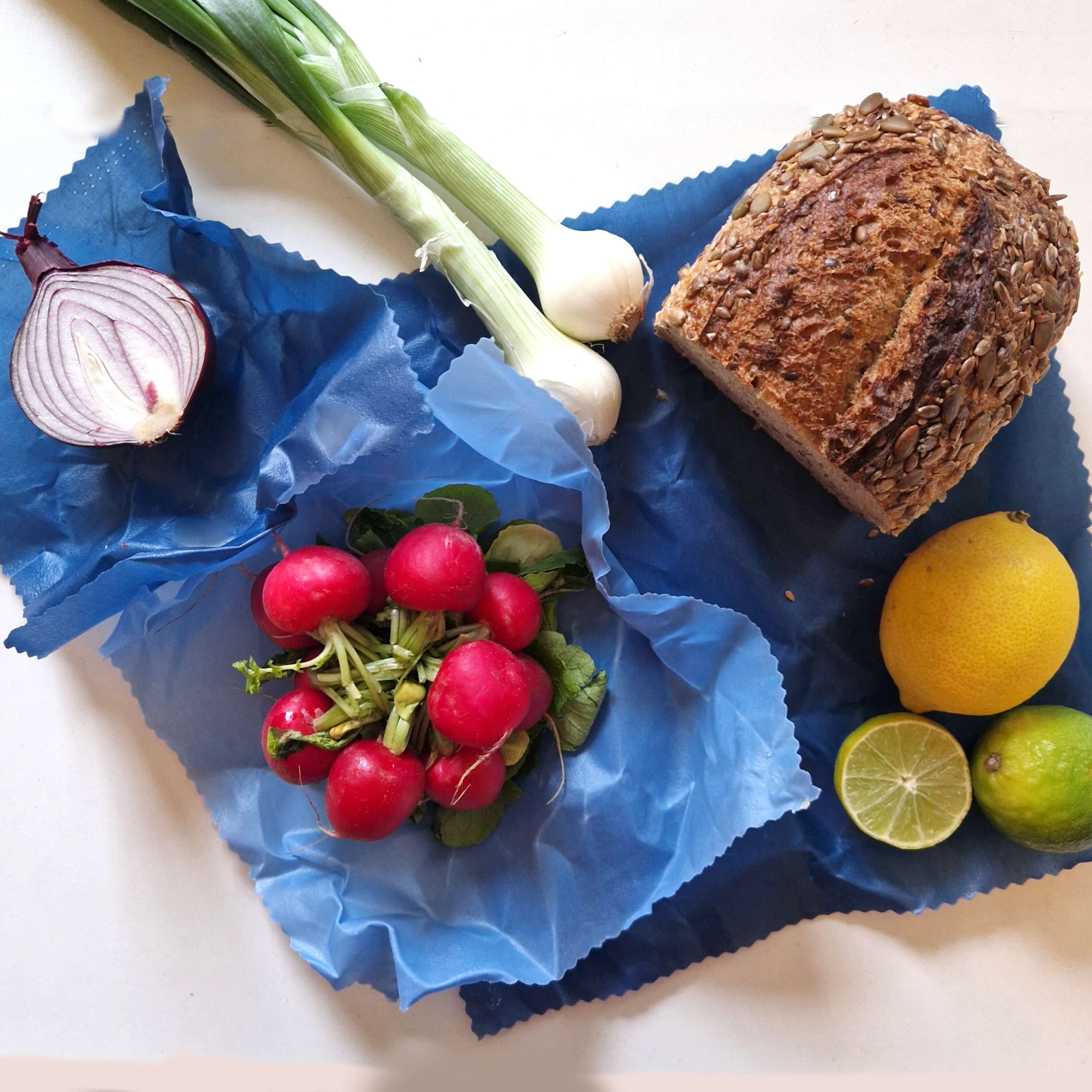 *Set of 3 Handmade Beeswax Wraps | Earth Tones Sky-1