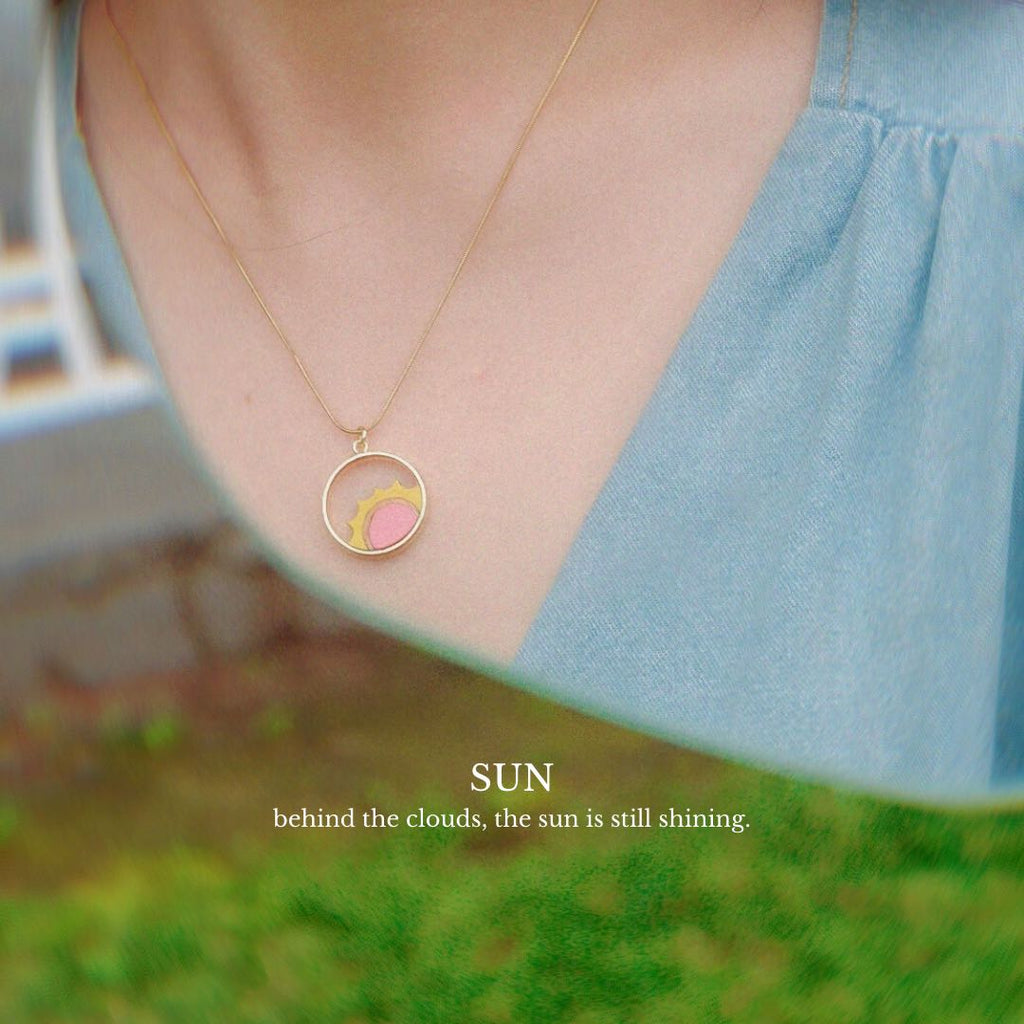 Sunshine Recycled Wood Gold Necklace-3