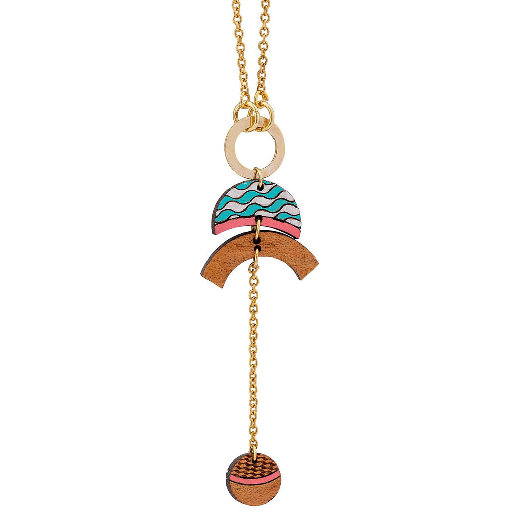 Thallaso Recycled Wood Gold Necklace-1