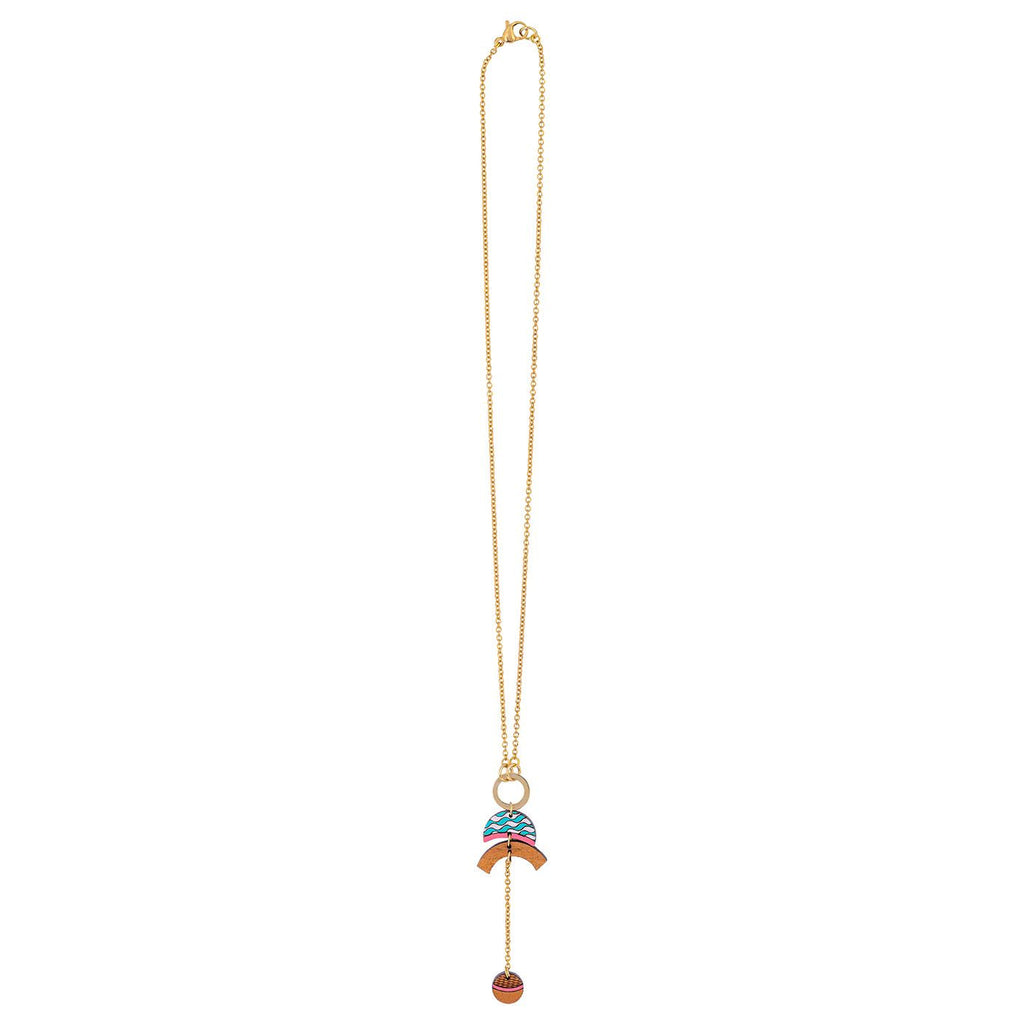 Thallaso Recycled Wood Gold Necklace-4