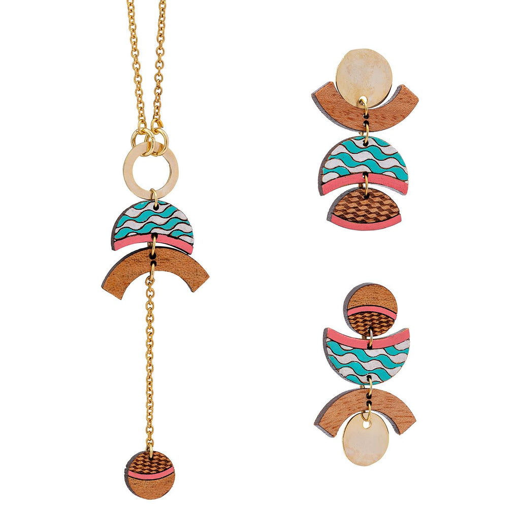 Thallaso Recycled Wood Gold Necklace-2