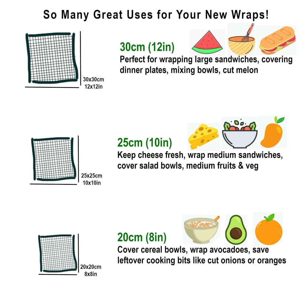 *Set of 3 Handmade Beeswax Wraps | Earth Tones Sage-3