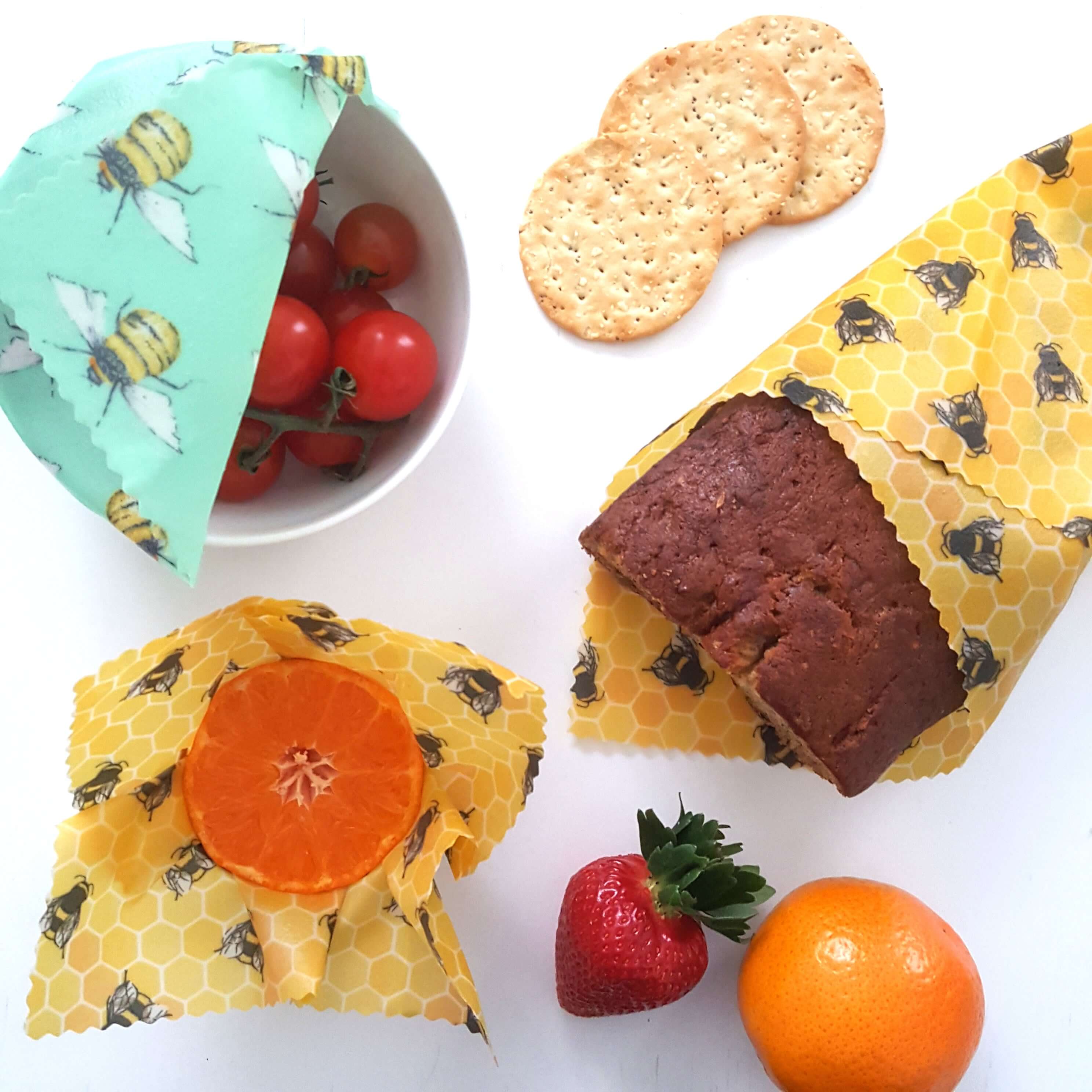 *Set of 3 Handmade Beeswax Wraps | Bee Happy-1