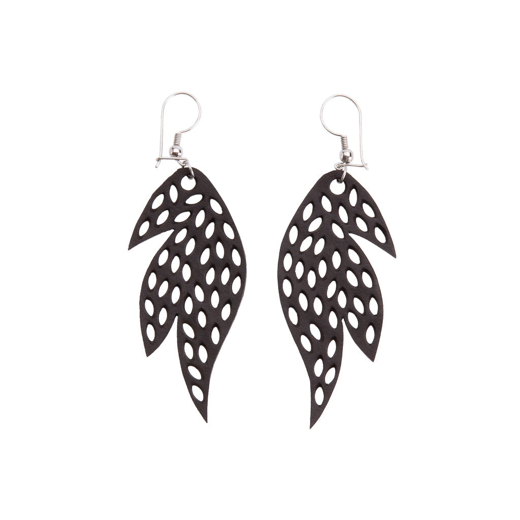 Sunburst Recycled Rubber Earrings-1