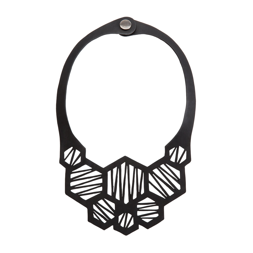 Honeycomb Recycled Rubber Necklace-1