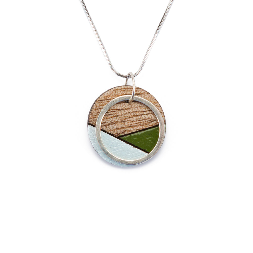 Conture Recycled Wood Silver Necklace (6 Colours available)-6