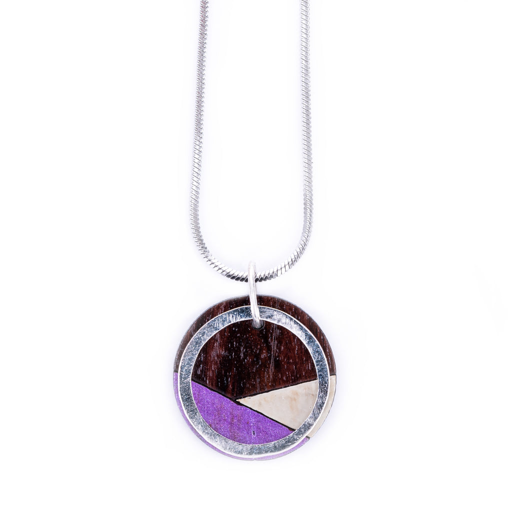 Conture Recycled Wood Silver Necklace (6 Colours available)-1