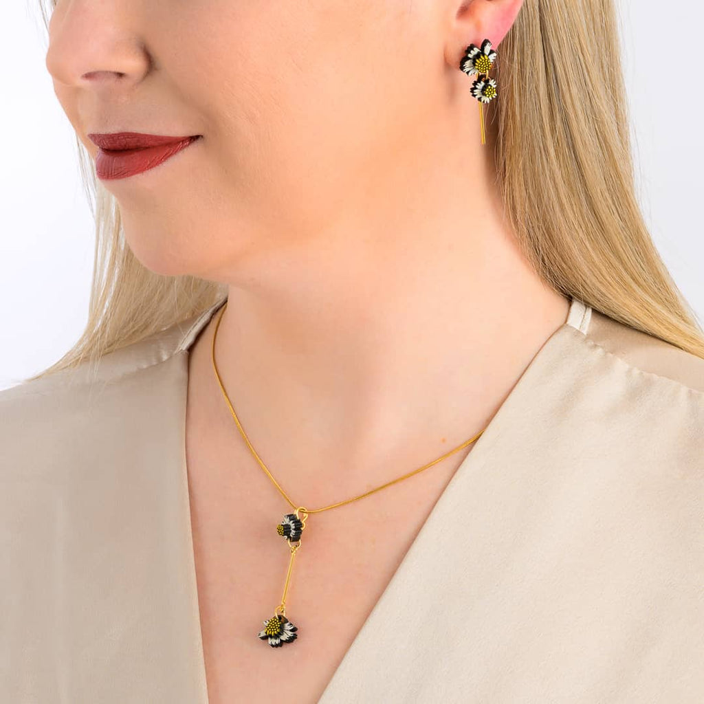 Pilosa Floral Reclaimed Wood Necklace-2