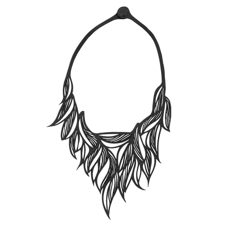 Sula Vine Statement Recycled Rubber Necklace-1